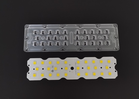 Buy 7070 SMD 28 LED Street Light Module 158X103 DEGREE Outdoor Light Lens With Heatsink online manufacture