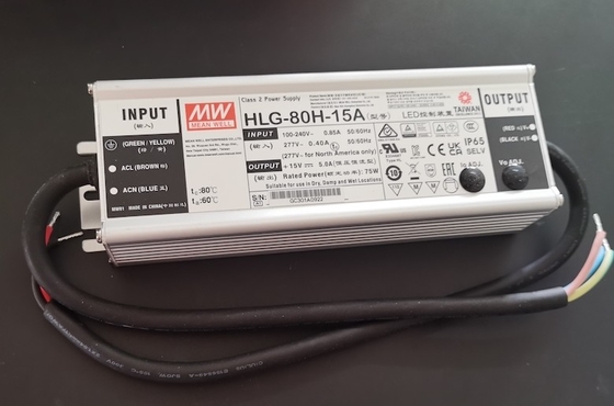 Buy HLG-80H-15A 15v 5A 80W Dimmable LED Light Driver , Constant Current LED Power Supply online manufacture