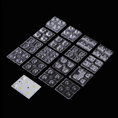PC Led Optical Lens , 4 in 1 Led Lens Array For SMD 5050 Led Light
