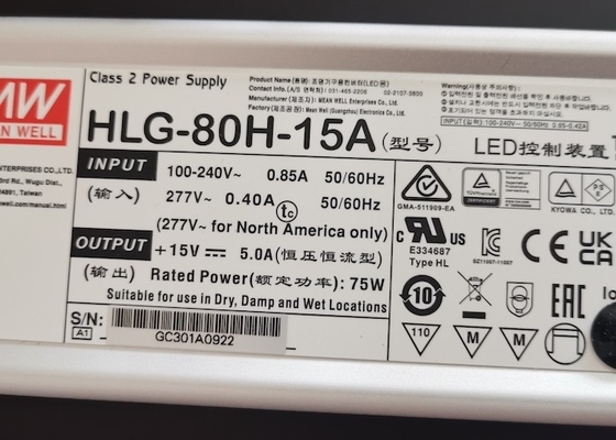 Meanwell Driver HLG series 40W 60W 80W 100W 120W 150W 185W Waterproof Driver IP65 IP67 12V 15V 24V 36V 48V 56V