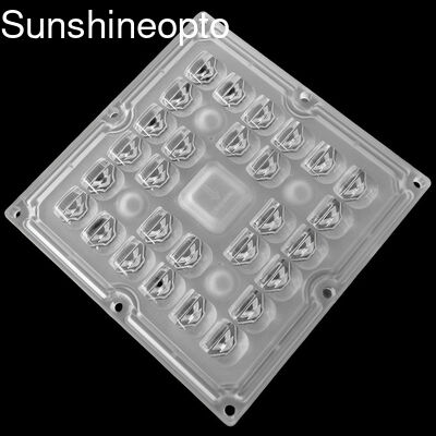 Export 3535 SMD LED Lens Array 28 In 1 Square Module with 100X60 Degree Beam Angle and Optical Grade PC Material