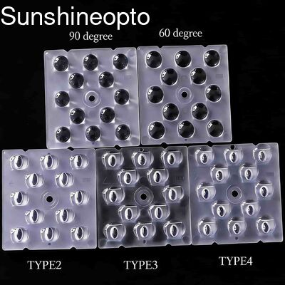 12 IN 1 50X50X5.57mm Optical Grade PC LED Lens for Light