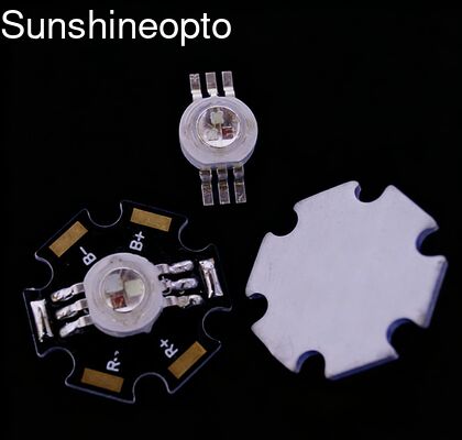 3W RGB High Power LED Light Emitting Diode with 120 Degree Beam Angle and Star Design