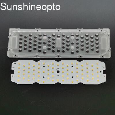 Bulk 50W 72 IN 1 3030 SMD LED PCB Board with 250x74x6.15mm Lens for Light Factory