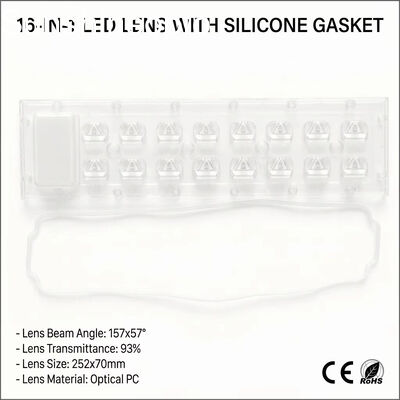 252×70mm Waterproof IP65 LED Array Lens Optical PC Lens for LED Street Light Modules