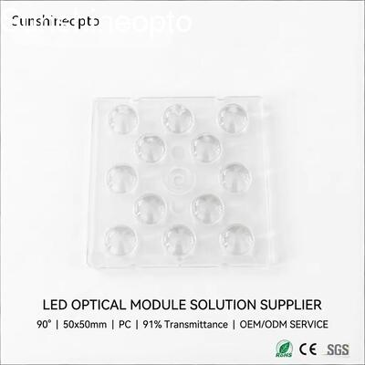 90 Degree High Bay LED Lens for SMD 3030/5050 LEDs Optical Grade PC Lens with 91% Transmittance