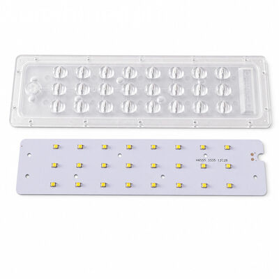 24W LED Street Light Module Cover 45×143 Degree Asymmetric Optical PC Lens with SMD 3535 LED PCB Board