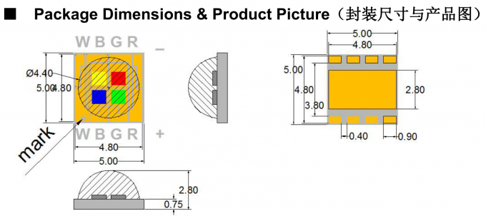 15W 6000-10000K RGBW LED Chip 5050 SMD LED with 615-635NM High Power LED
