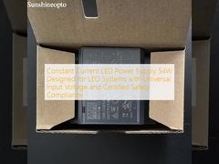 Constant Current LED Power Supply 54W Designed for LED Systems with Universal Input Voltage and Certified Safety Compliance